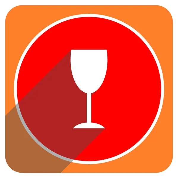 Alcohol rode platte pictogram geïsoleerd — Stockfoto