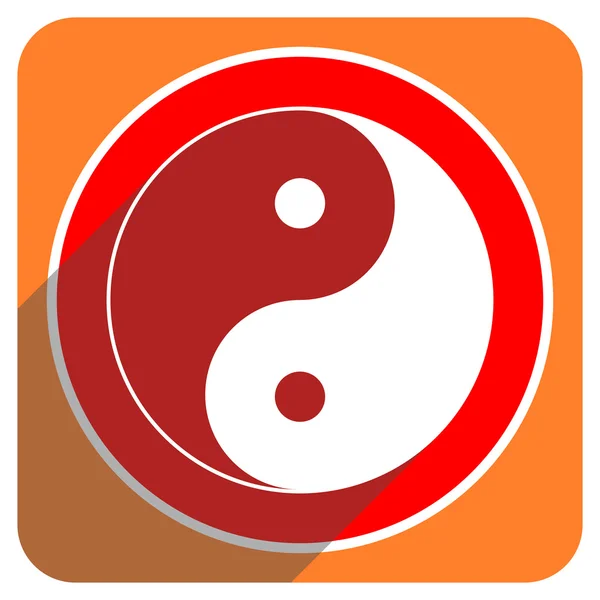 Ying Yang rote flache Ikone isoliert — Stockfoto