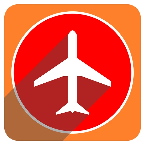 Plane red flat icon isolated — Stock Photo, Image