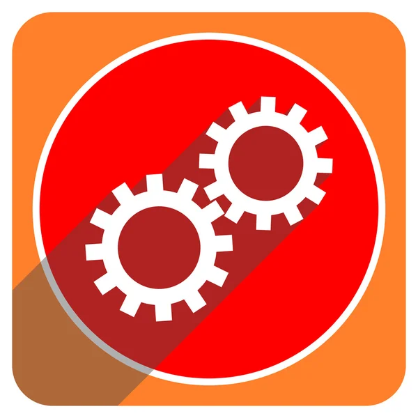 Gears red flat icon isolated — Stock Photo, Image