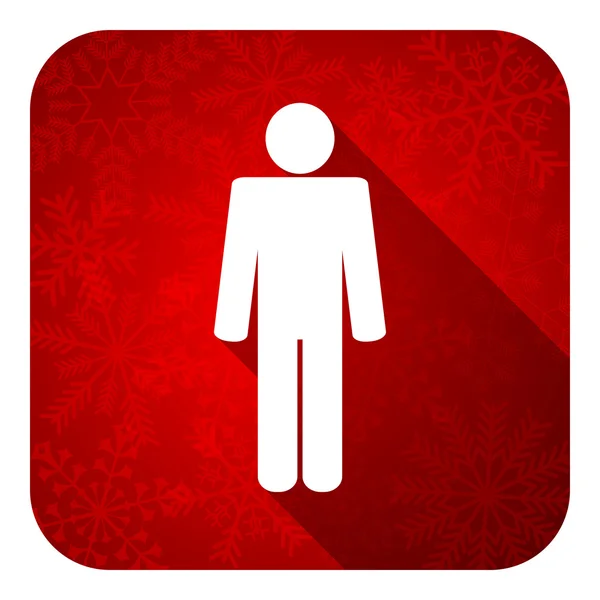 男性的平面图标，圣诞节按钮，男性性别标志 — 图库照片