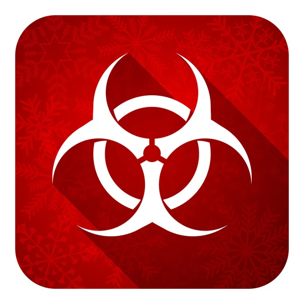 Biohazard flat icon, christmas button, virus sign — Stock Photo, Image