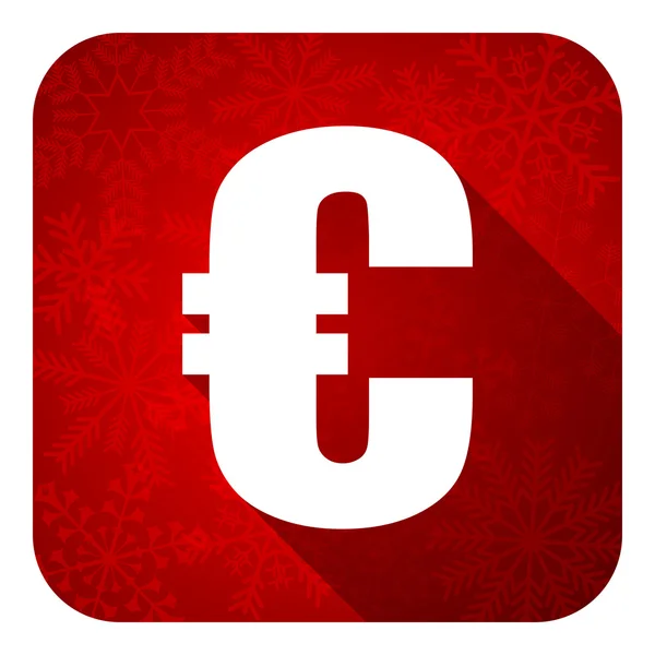 Ícone plano do euro, botão de Natal — Fotografia de Stock