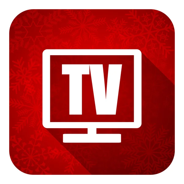 TV plat pictogram, knop voor Kerstmis, televisie teken — Stockfoto