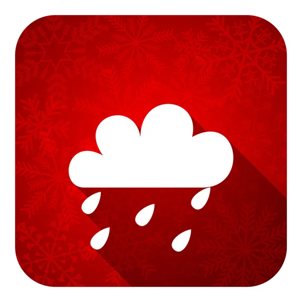 Yağmur düz simgesi, Noel düğme, waether tahmin işareti — Stok fotoğraf