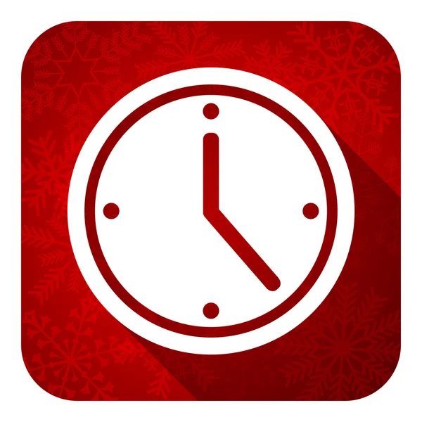 Icono plano de tiempo, botón de Navidad, signo de reloj —  Fotos de Stock