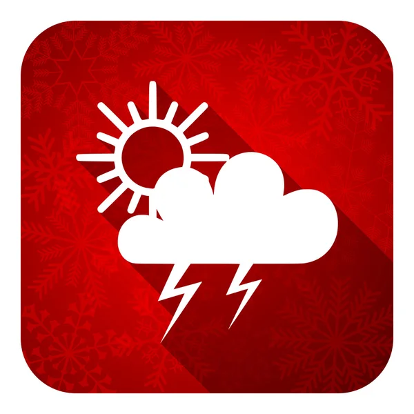 暴风雨平面图标，圣诞节按钮，天气不预测的标志 — 图库照片