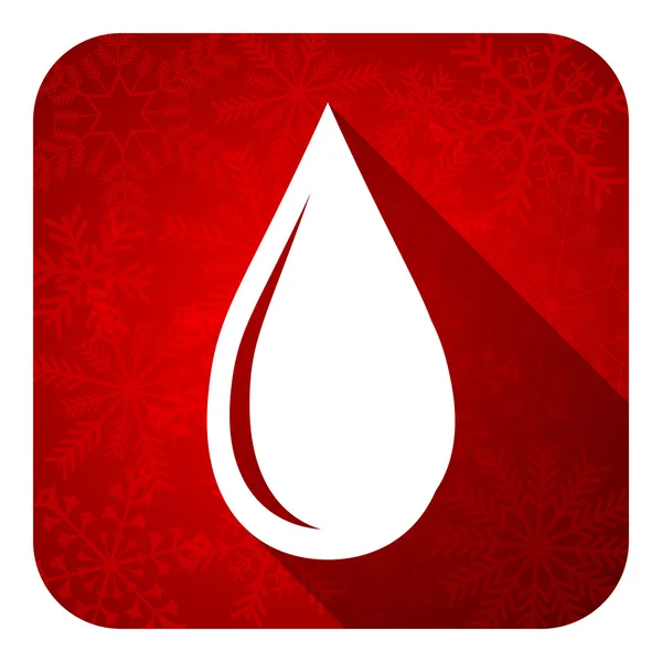 Water drop flat icon, christmas button — Stock Photo, Image