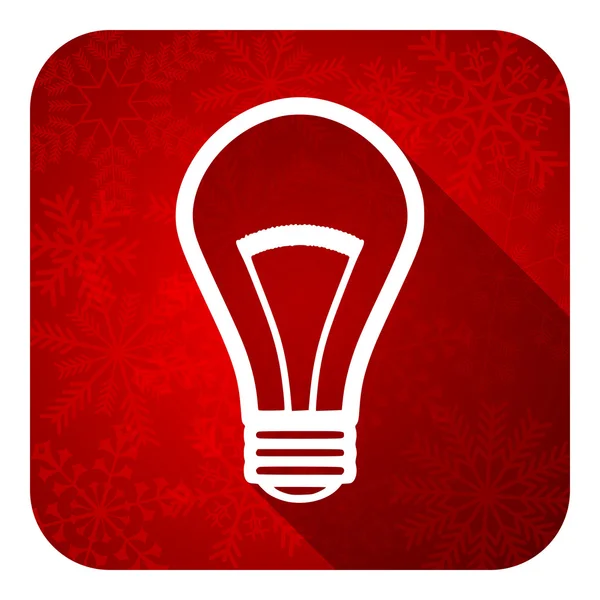 Lamp plat pictogram, knop voor Kerstmis, gloeilamp teken — Stockfoto