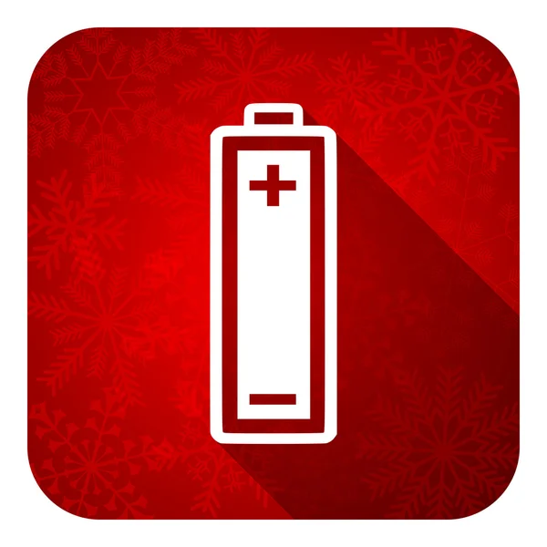 Battery flat icon, christmas button, power sign — Stock Photo, Image