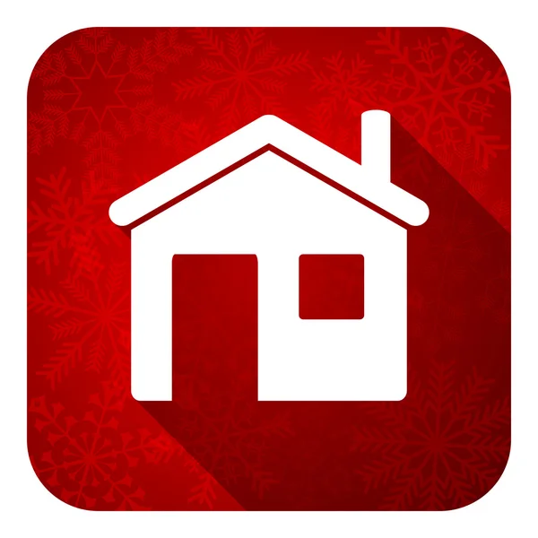 House flat icon, christmas button, home sign — Stock Photo, Image