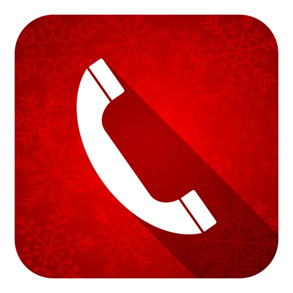 Teléfono icono plano, botón de Navidad, señal de teléfono — Foto de Stock