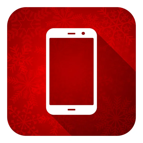 Smartphone επίπεδη εικονίδιο, κουμπί χριστουγεννιάτικες, τηλέφωνο εισόδου — Φωτογραφία Αρχείου