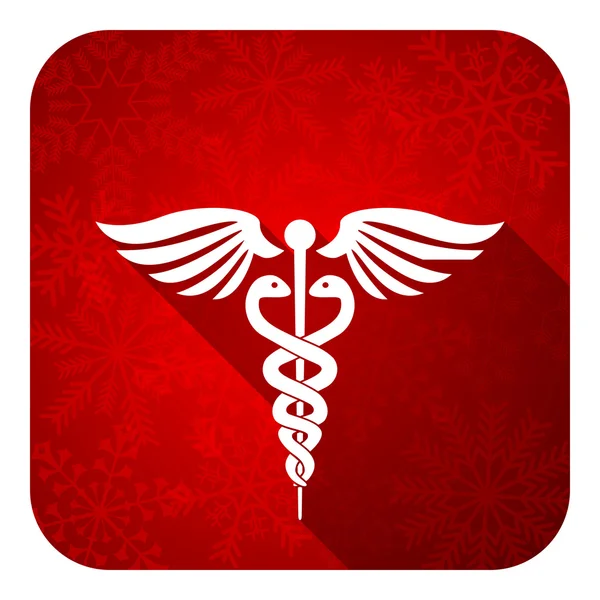 Noodgevallen platte pictogram, Kerstmis knop, ziekenhuis teken — Stockfoto