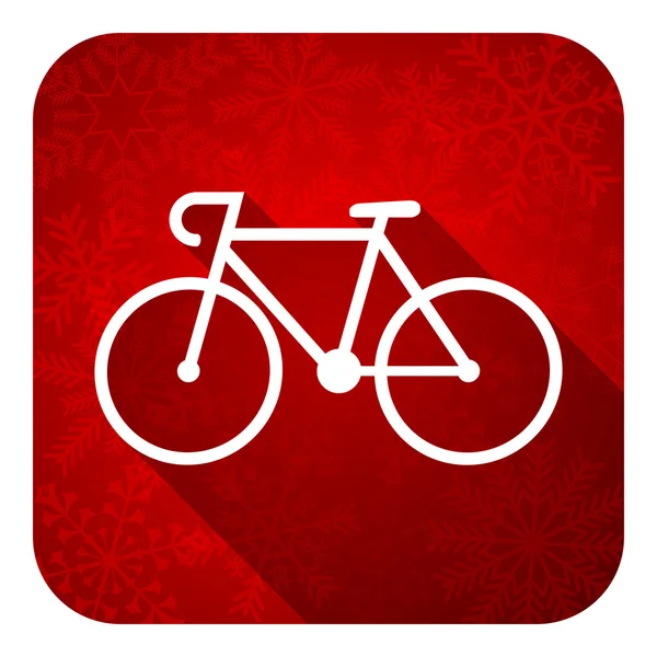 Fahrrad-Flach-Symbol, Weihnachts-Knopf, Fahrrad-Schild — Stockfoto