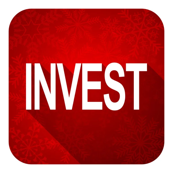 Invest flat icon, christmas button — Stock Photo, Image