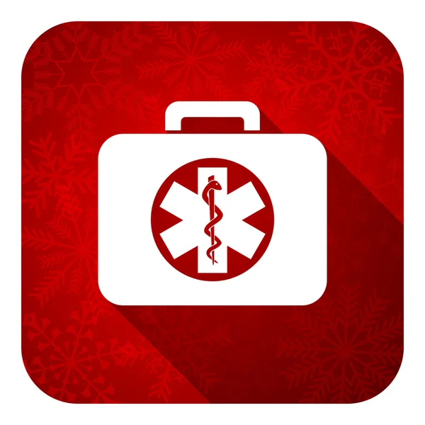 Икона спасательного набора, рождественская кнопка, аварийный знак — стоковое фото