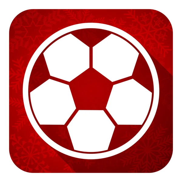 Ποδόσφαιρο επίπεδη εικονίδιο, Χριστούγεννα κουμπί, σύμβολο του ποδοσφαίρου — Φωτογραφία Αρχείου