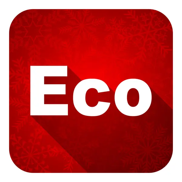 Öko-Flach-Symbol, Weihnachtstaste, ökologisches Schild — Stockfoto