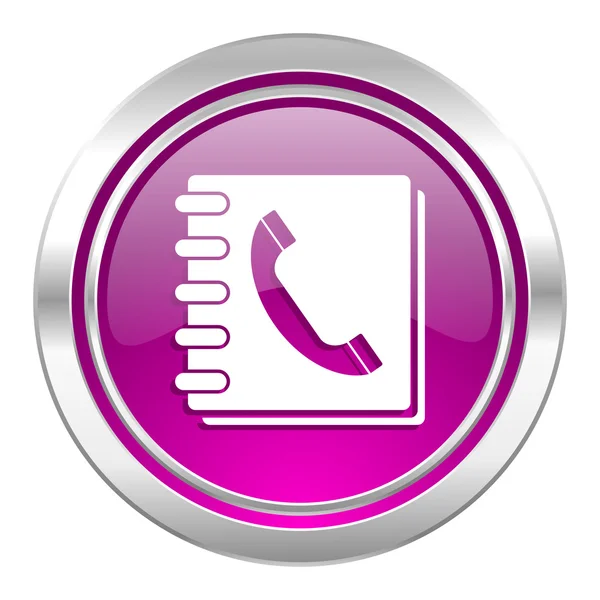 Libro de teléfonos icono violeta —  Fotos de Stock