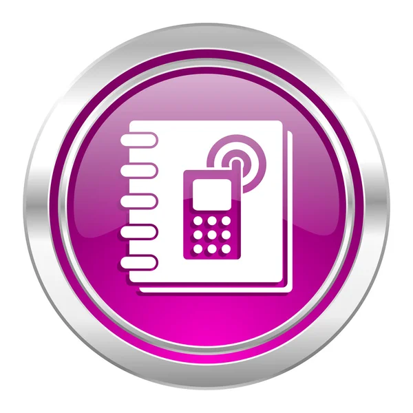 Phonebook violet icon — Stock Photo, Image