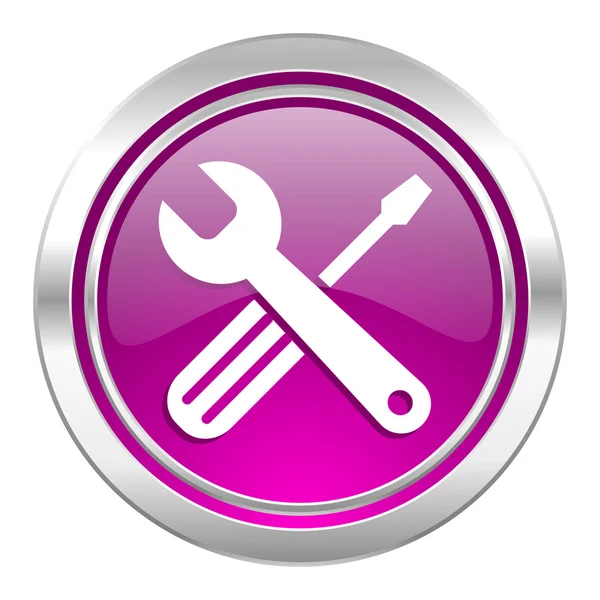 紫罗兰色的工具图标服务标志 — 图库照片