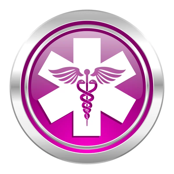 Знак госпиталя с фиолетовой иконой чрезвычайной ситуации — стоковое фото