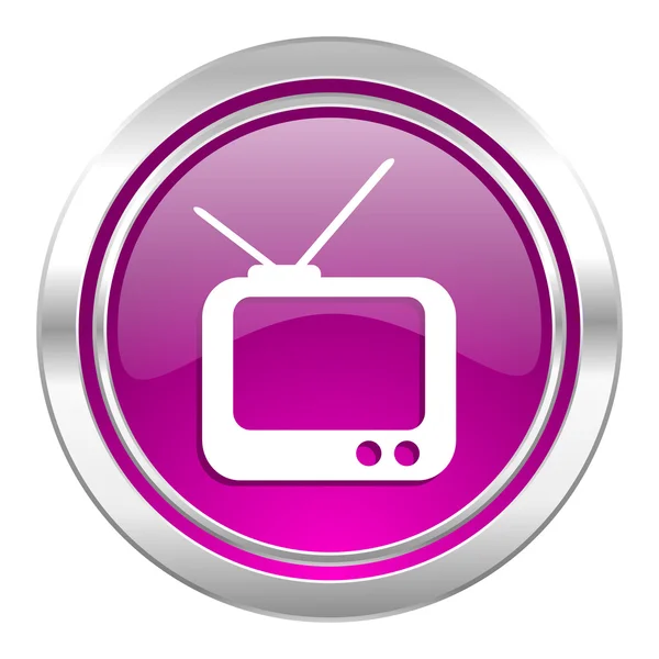 Tv violet icon television sign — Stock Photo, Image