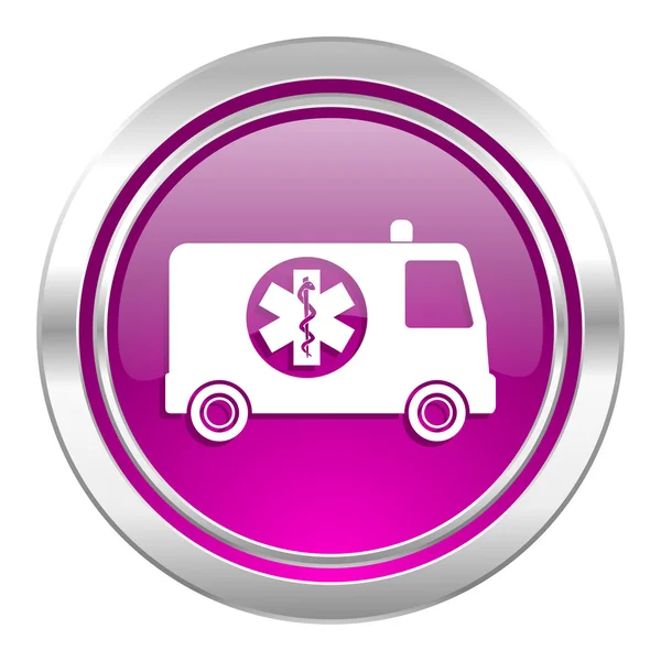 Ambulance violet icon — Stock Photo, Image