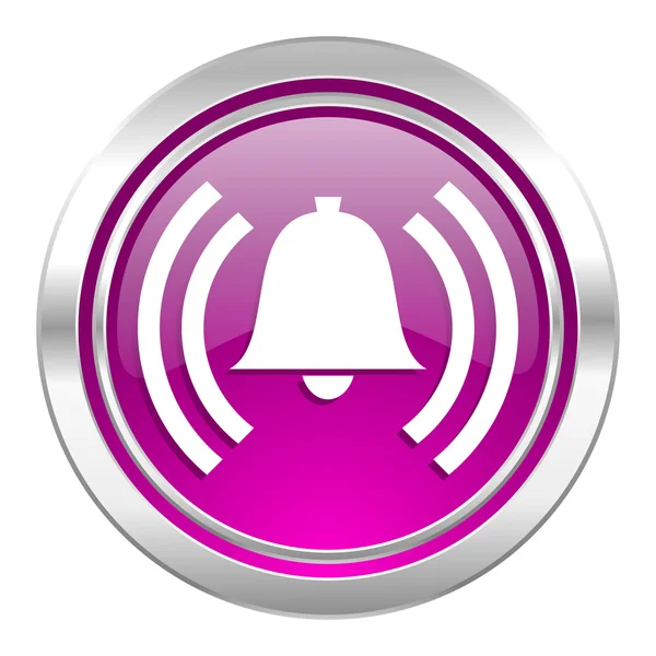 Alarm violet pictogram waarschuwing teken bell symbool — Stockfoto