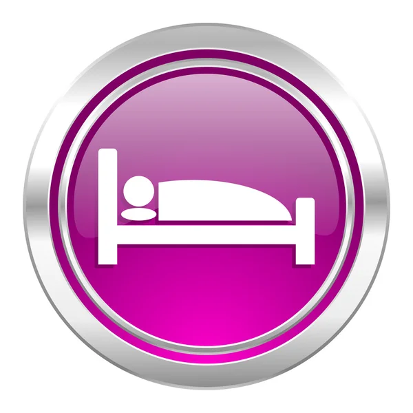 Hotel violet icon bed sign — Stock Photo, Image