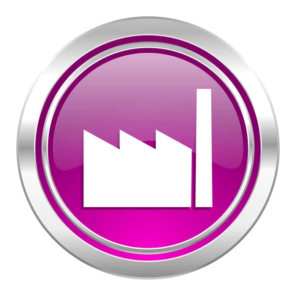Fabriken violett ikonen industrin tecken tillverka symbol — Stockfoto