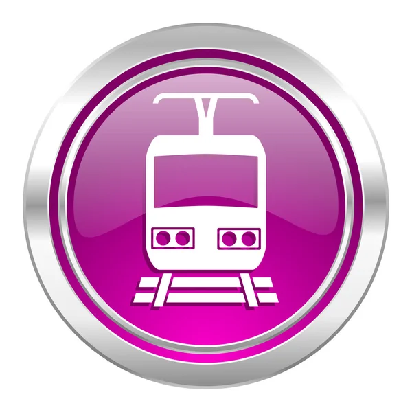 Tren violeta icono de transporte público signo — Foto de Stock