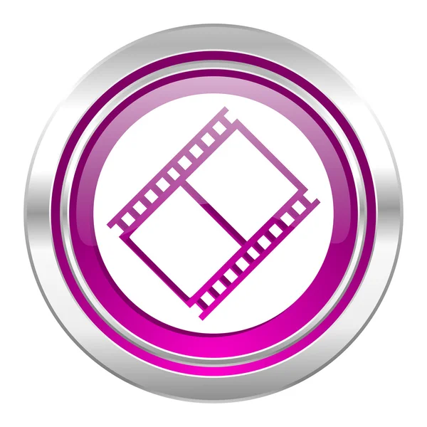 Film violet icon movie sign cinema symbol — Stock Photo, Image