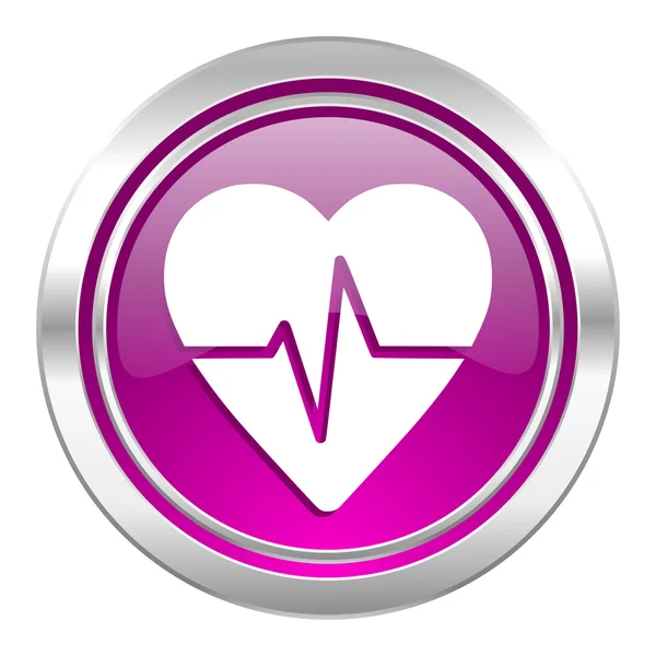 Puls serca fiołek ikona znak — Zdjęcie stockowe