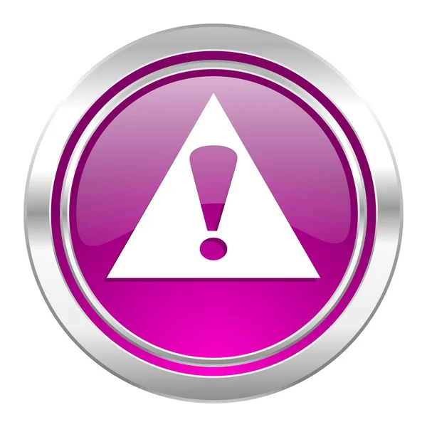 Exclamation sign violet icon warning sign alert symbol — Stock Photo, Image