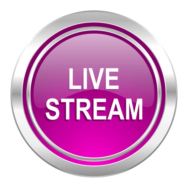 Live stream violet icon — Stock Photo, Image
