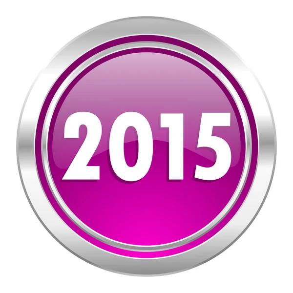 Nieuwjaar 2015 violet pictogram nieuwe jaarsymbool — Stockfoto