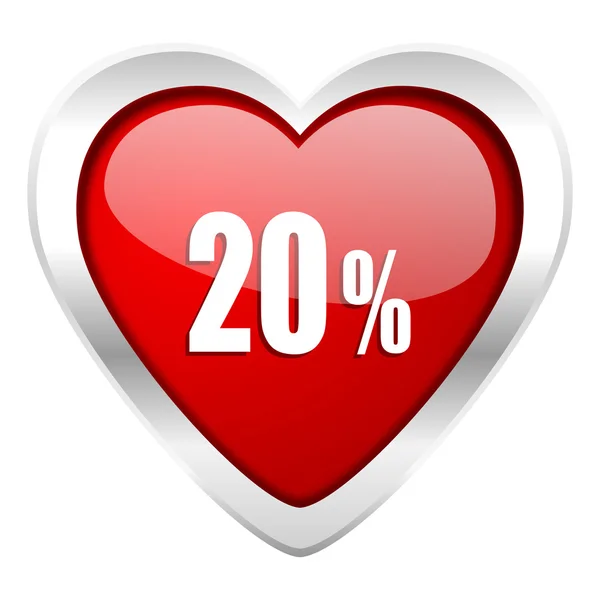 20% segno di vendita icona di San Valentino — Foto Stock