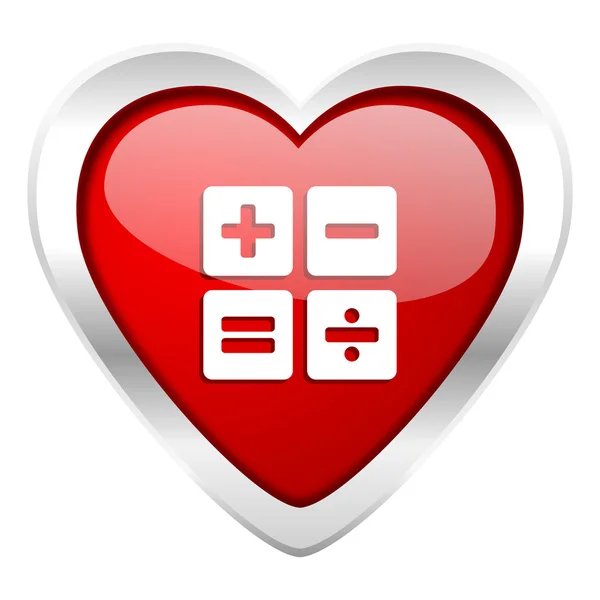 Calculator valentine icon calc sign — Stock Photo, Image