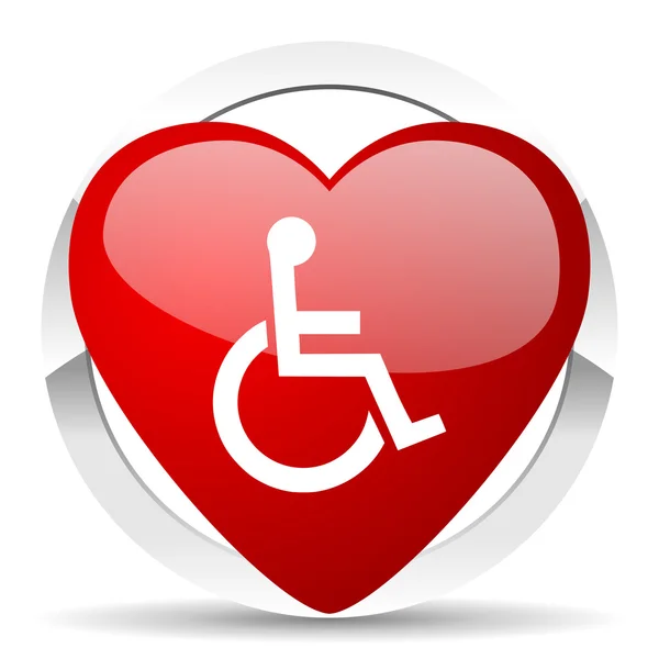 Wheelchair valentine icon — Stock Photo, Image