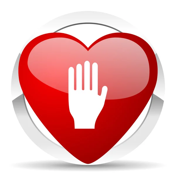 Stop valentine icono de la mano signo — Foto de Stock