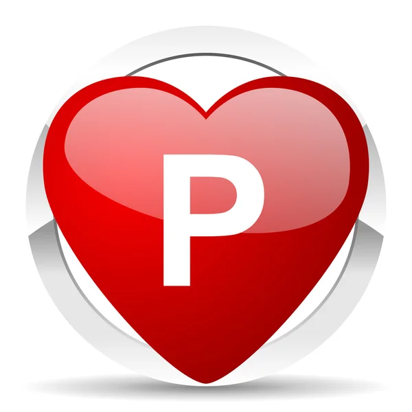 Parkolás Valentin ikon — Stock Fotó