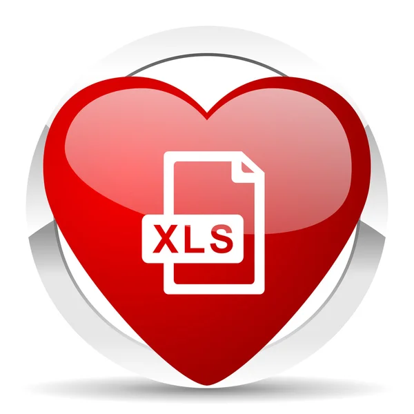 Xls ファイル バレンタイン アイコン — ストック写真