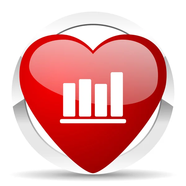 Bar chart valentine icon — Stock Photo, Image