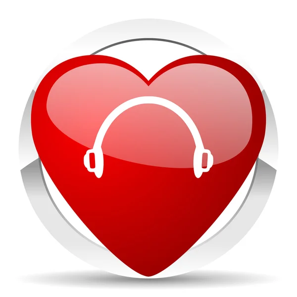 Headphones valentine icon — Stock Photo, Image