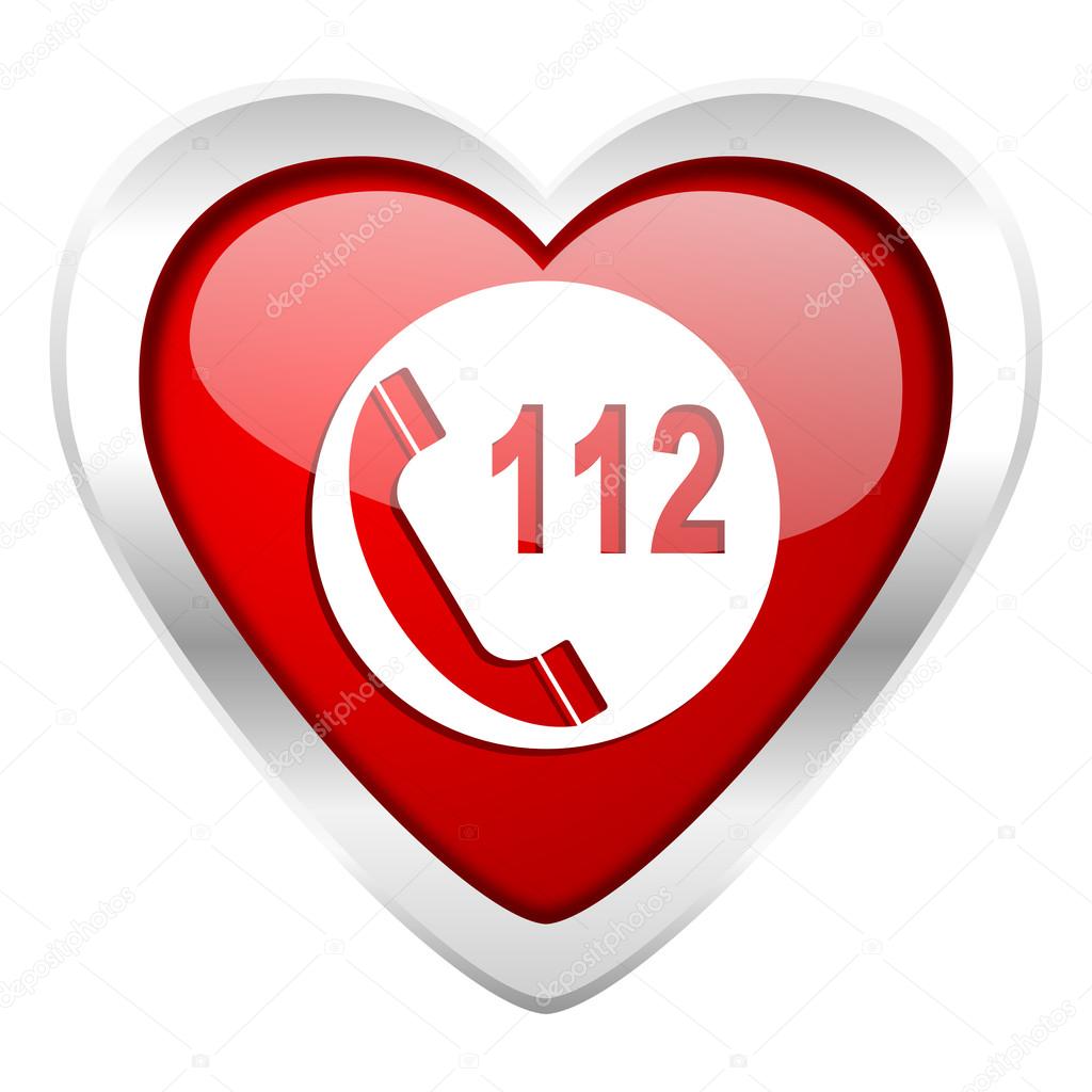 Emergency call valentine icon 112 call sign — Stock Photo