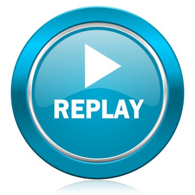 replay blue icon  clipart