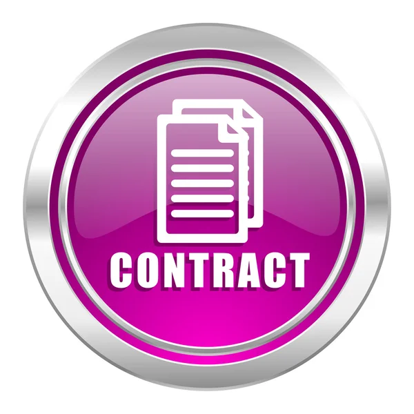 Фиолетовый значок контракта — стоковое фото
