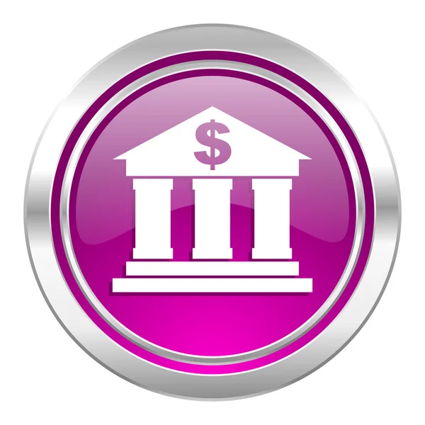 Фиолетовый значок банка — стоковое фото